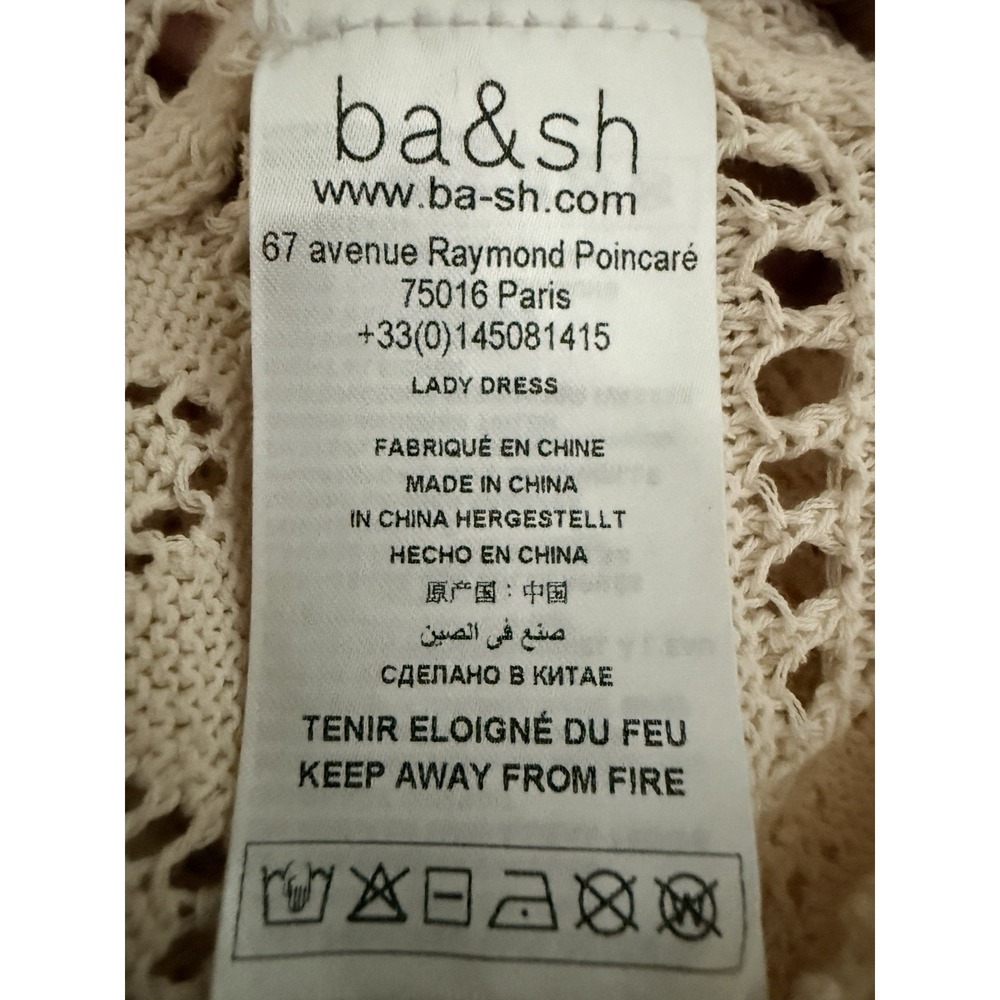 Bash Ba&sh Halter Dress L Cream Crochet Knit Maxi Cotton Boho Beach NWOT Beach - Picture 13 of 15